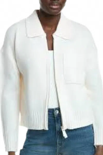 Dh New York Pocket Zip Sweater In White