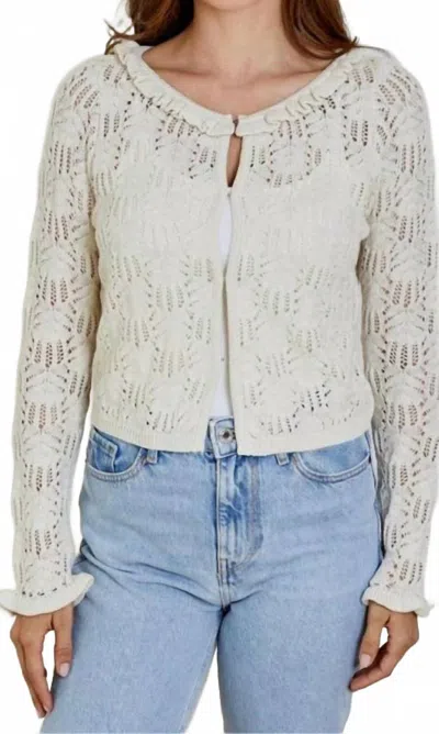 Dh New York Rosalia Knit Cardigan In Vanilla In White