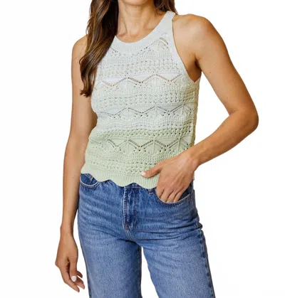 Dh New York Sleeveless Halter Sweater In Pistachio In Green