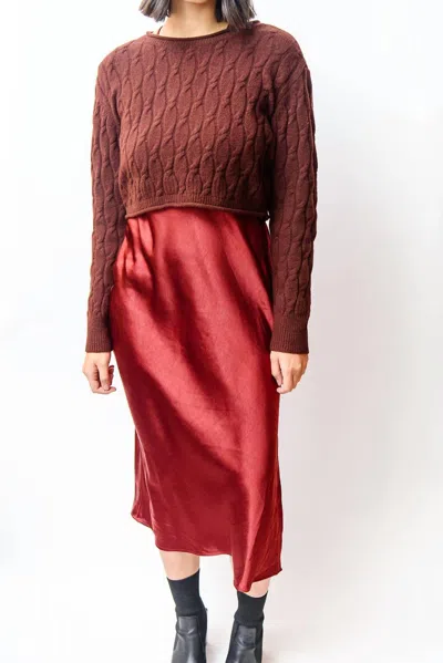Dh New York Sweater Dress In Cranberry In Pink