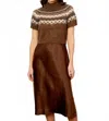 Dh New York Sweater Dress In Walnut Combo In Brown