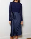 Dh New York Val Sweaterdress Combo In Navy In Blue