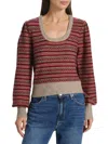 Dh New York Women's Amara Stripe Sweater In Burgundy Combo