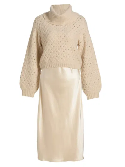 Dh New York Women's Ani Sweater & Slip Dress Set In Nude