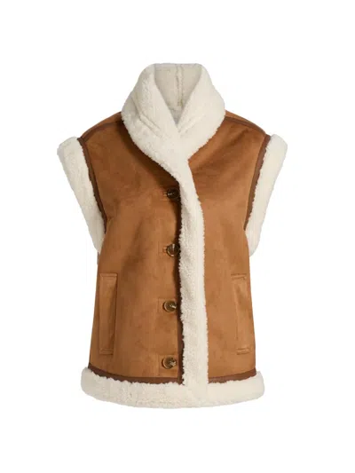 Dh New York Women's Athena Faux Shearling-trimmed Vest In Neutral