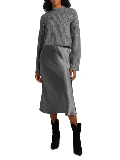 Dh New York Women's Kaz 2-piece Wool-blend Dress & Sweater Set In Gray