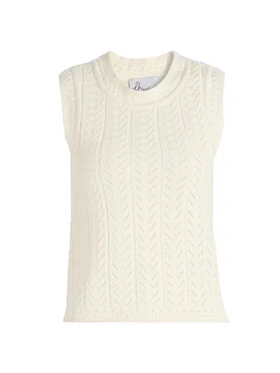 Dh New York Women's Laura Open-knit Cotton Tank In White