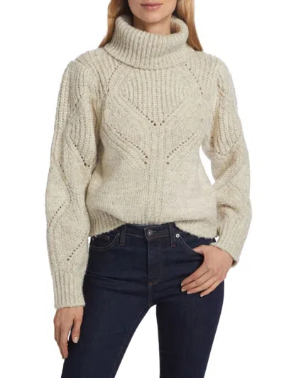 Dh New York Women's Marlee Dropstitch Sweater In Sea Salt Marled