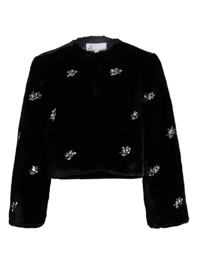 Dh New York Women's Monique Crystal-embellished Faux-fur Jacket In Black