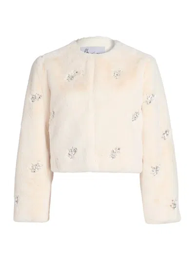 Dh New York Women's Monique Crystal-embellished Faux-fur Jacket In Neutral