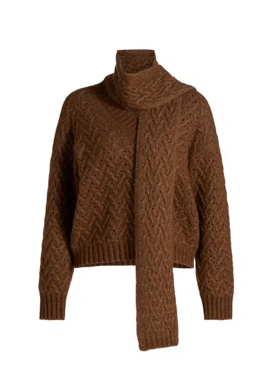Dh New York Women's Nantes Scarf Sweater In Brown