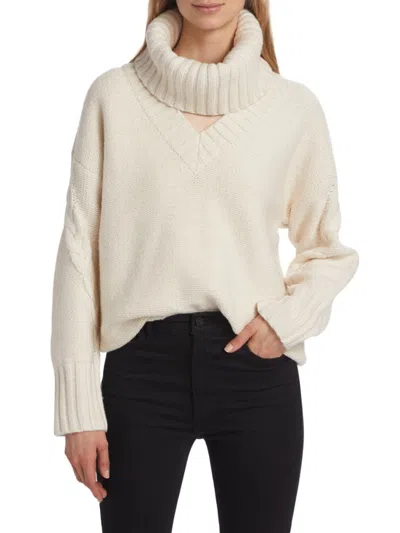 Dh New York Women's Raya Long-sleeve Turtleneck Sweater In Ivory