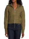 DH NEW YORK WOMEN'S SUTTON CABLE ZIP UP CARDIGAN