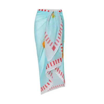 Dhara Sheth Dubai Women's Azure Bloom Floral Resort Sarong In Blue