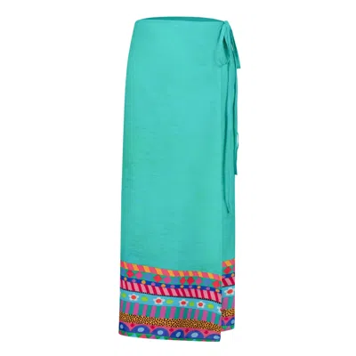 Dhara Sheth Dubai Women's Blue / Pink / Purple Cotton Candy Wrap Skirt Made With Natural Fabric In Blue/pink/purple
