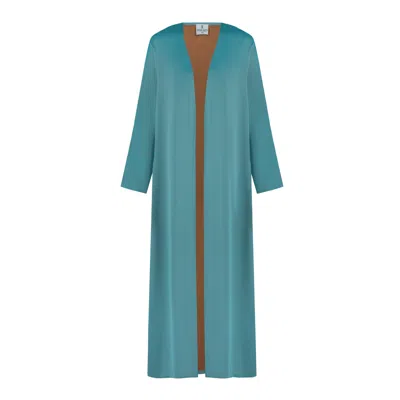 Dhara Sheth Dubai Women's Blue Turquoise Plain Kimono