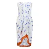 Dhara Sheth Dubai Women's Brown / Blue / White Leopard Luxe Tube-style Sarong