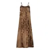 Dhara Sheth Dubai Women's Brown / Gold / Neutrals Shadow Of Sequin Shimmer French Beige Maxi Dress - Party Dress In Multi