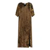 Dhara Sheth Dubai Women's Brown Shades Of Sequin Copper Shimmer Kaftan - Party Dress In Brown