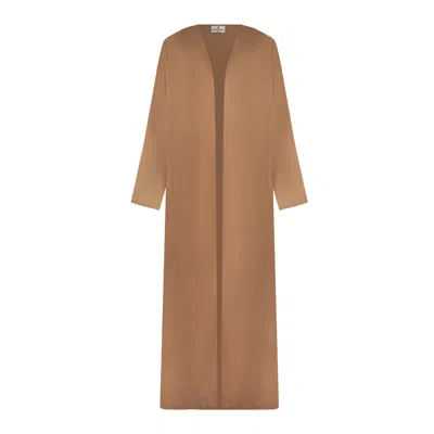 Dhara Sheth Dubai Women's Brown Sienna Neutral Plain Kimono