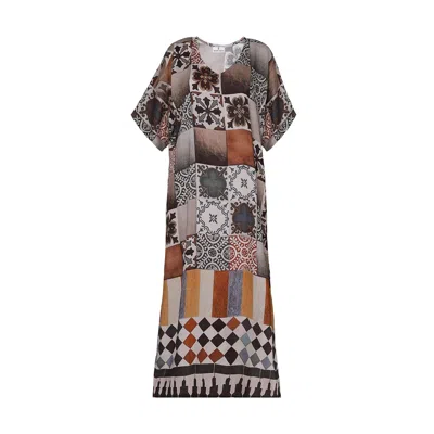 Dhara Sheth Dubai Women's Celestial Tesserae Mosaic Print Long Dress In Multi