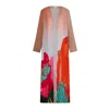 Dhara Sheth Dubai Women's Coral Mirage Floral Long Kimono