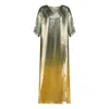 Dhara Sheth Dubai Women's Gold / Yellow Shadow Of Sequin Gold Ombre Shimmer Kaftan - Party Dress In Gold