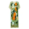 Dhara Sheth Dubai Women's Green / Orange Fleur & Fruit Vintage Long Kaftan With Side Slits In Multi
