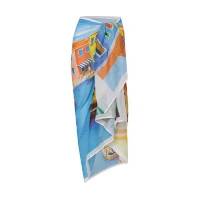 Dhara Sheth Dubai Women's Mediterranean Escape Resort Sarong