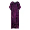 Dhara Sheth Dubai Women's Purple / Pink Shadow Of Sequin Shimmer Magenta Purple Long Kaftan With Side Slits - Party Dr In Multi