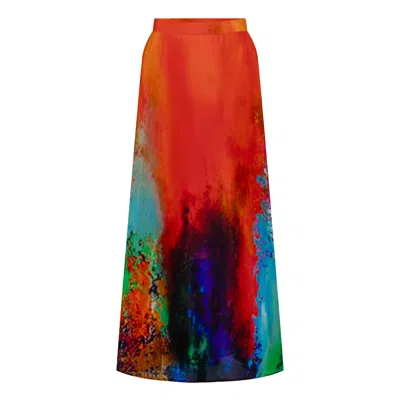Dhara Sheth Dubai Women's Roar Abstract Print A Line Skirt Made With Natural Fabric - Multicolor