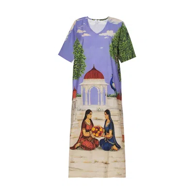 Dhara Sheth Dubai Women's Saanjh Heritage Art Print Long Dress In Animal Print
