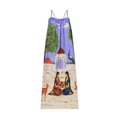 Dhara Sheth Dubai Women's Saanjh Heritage Art Print Spaghetti Strap Maxi Dress