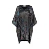 Dhara Sheth Dubai Women's Shadow Of Sequin Shimmer Black Short Kaftan -  Party Dress In Black