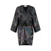 Dhara Sheth Dubai Women's Shadow Of Sequin Shimmer Black Short Kimono - Party Dress In Black