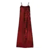 Dhara Sheth Dubai Women's Shadow Of Sequin Shimmer Red Maxi Dress - Party Dress In Red