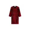 Dhara Sheth Dubai Women's Shadow Of Sequin Shimmer Red Short Kaftan Dress - Party Dress In Red