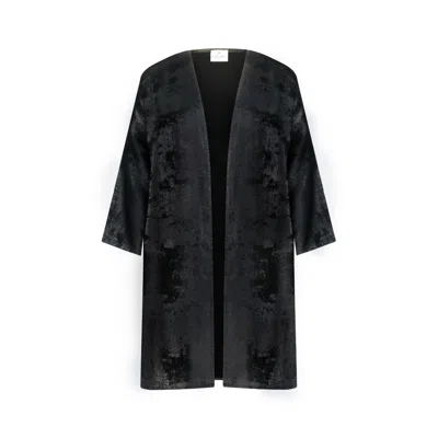 Dhara Sheth Dubai Women's Shadow Of Sequin Shimmer Short Kimono - Black
