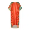 Dhara Sheth Dubai Women's Shore Retro Print Multicolor Short Kaftan Dress