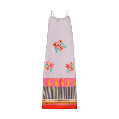 Dhara Sheth Dubai Women's The Floral Archive Rose Print Spaghetti Strap Maxi Dress