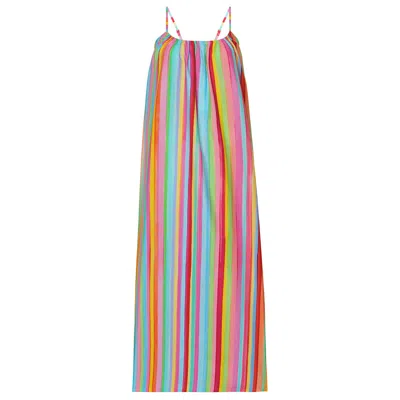 Dhara Sheth Dubai Women's The Palette Stripe Maxi Dress - Colorful Stripes And Side Pockets