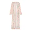 Dhara Sheth Dubai Women's White Floral Reverie Silk Kimono Robe In White