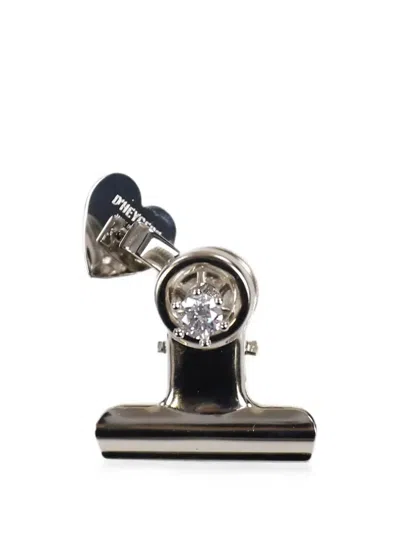D'heygere Binder-clip Crystal-embellished Earrings In Gray