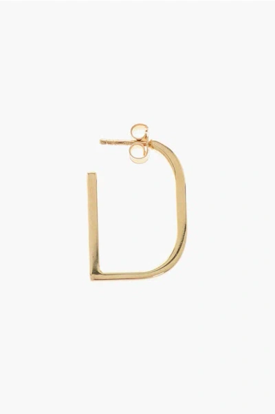 D'heygere D-shaped Golden-effect Silver Single Earrings