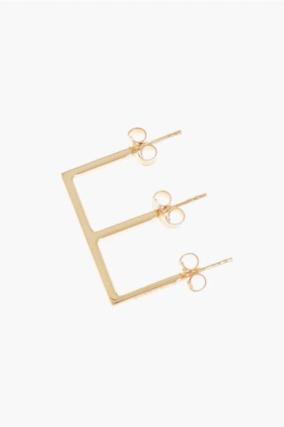 D'heygere E-shaped Golden-effect Silver Single Earrings