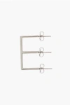 D'heygere E-shaped Silver Single Earrings