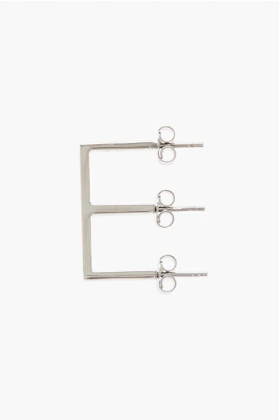 D'heygere E-shaped Silver Single Earrings