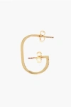 D'heygere G-shaped Golden-effect Silver Single Earrings