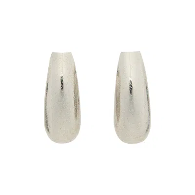 Pre-owned D'heygere Goat Exclusive For Manifesto  Glitter Nail Earrings | Silver | Women's Size Onesize