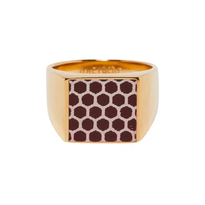 Pre-owned D'heygere Goat Exclusive For Manifesto  Square Match Striker Signet Ring | Gold | Men's Size Onesize